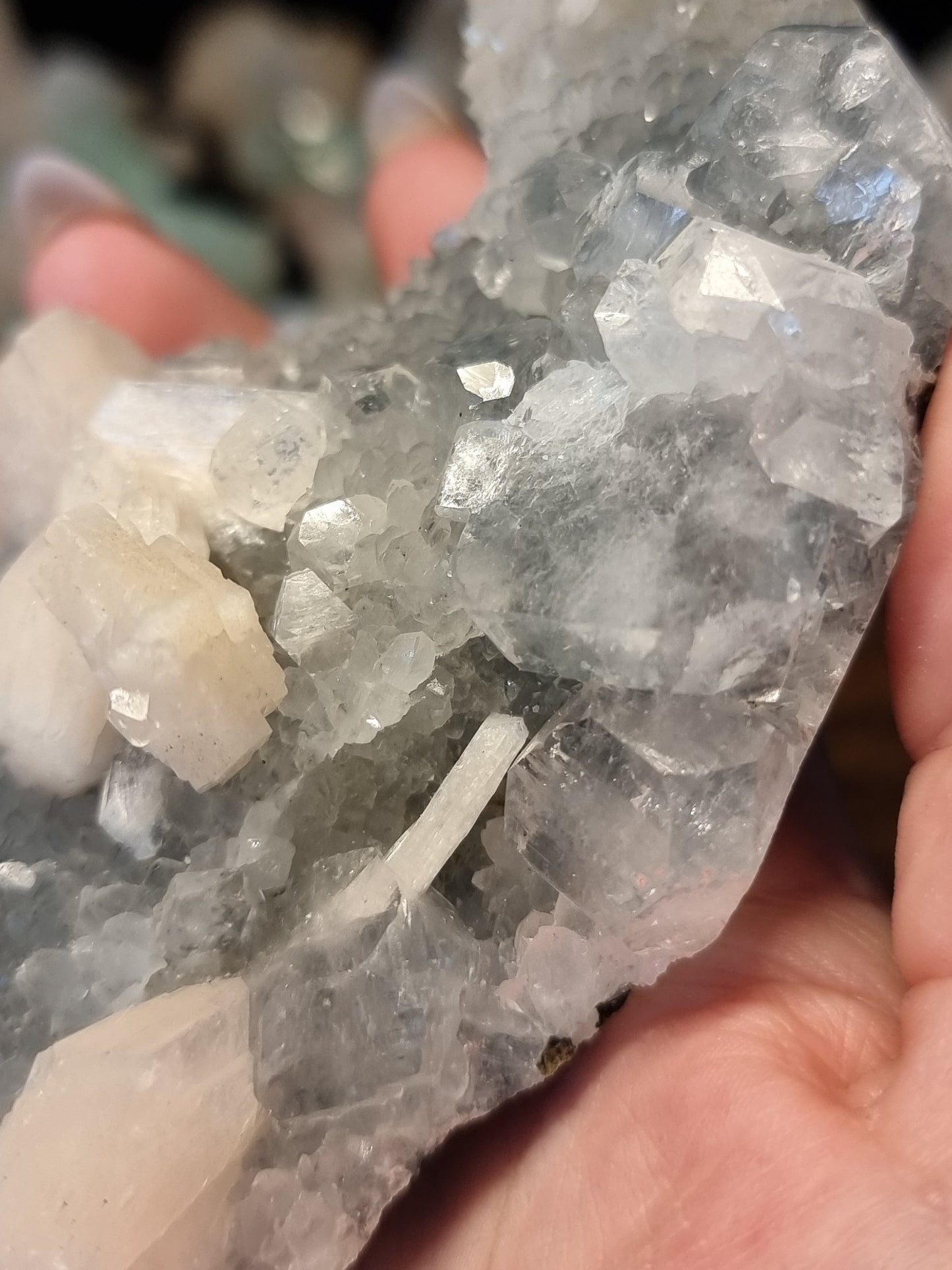Chalcedony with peach stilbite & apophyllite B