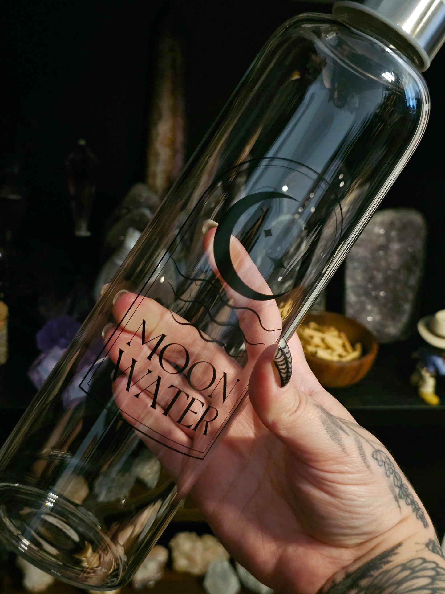 Moon water glass bottle