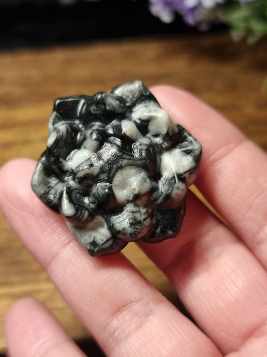 Fossil jasper lotus flower