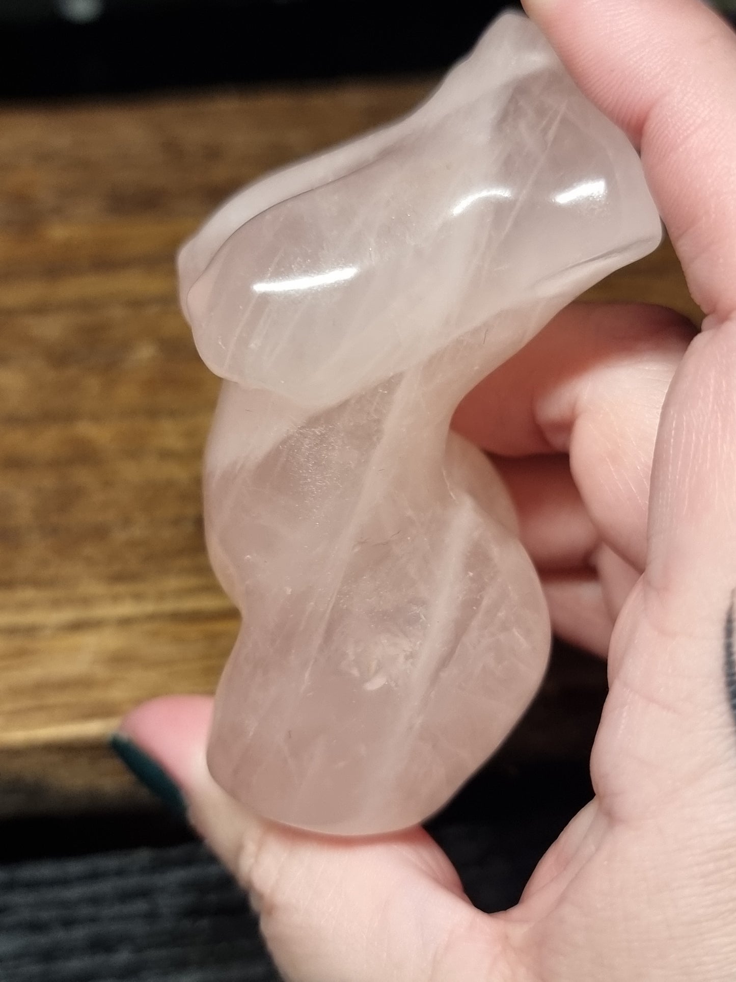 Rose quartz body carving