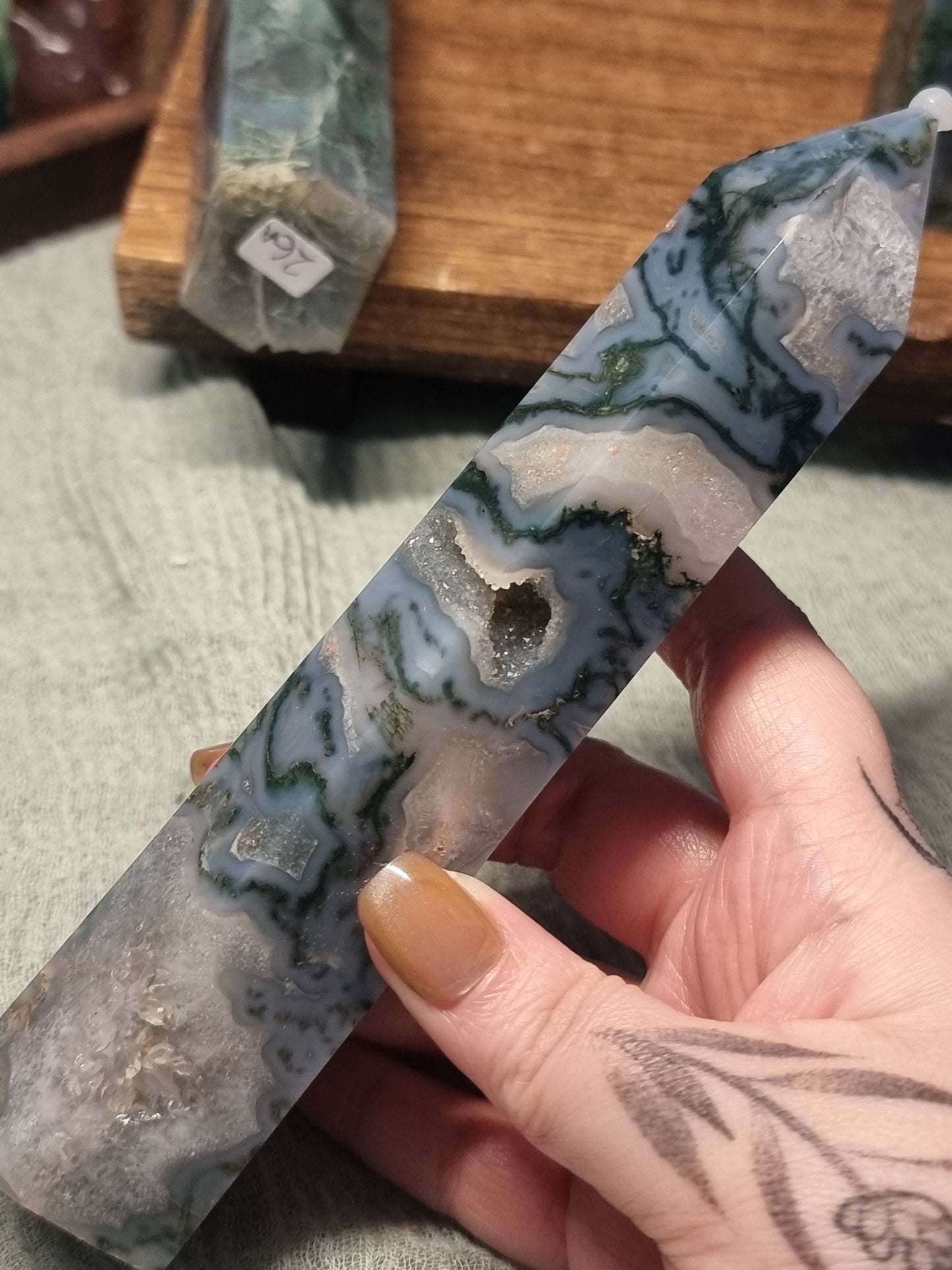 Moss agate towers