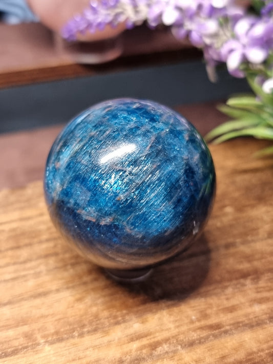 Blue apatite sphere