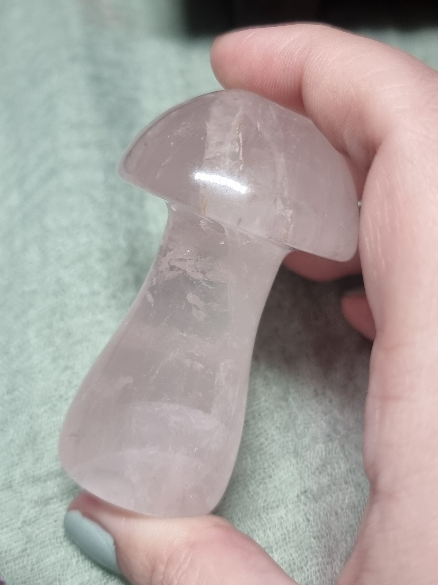 Rose quartz mushrooms