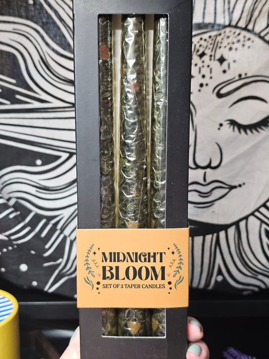 Midnight bloom set of 3 candles