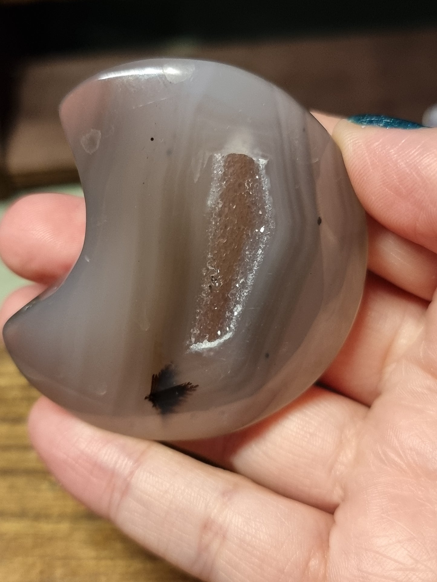 Druzy agate moons