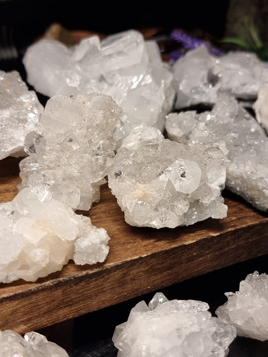 Apophyllite clusters