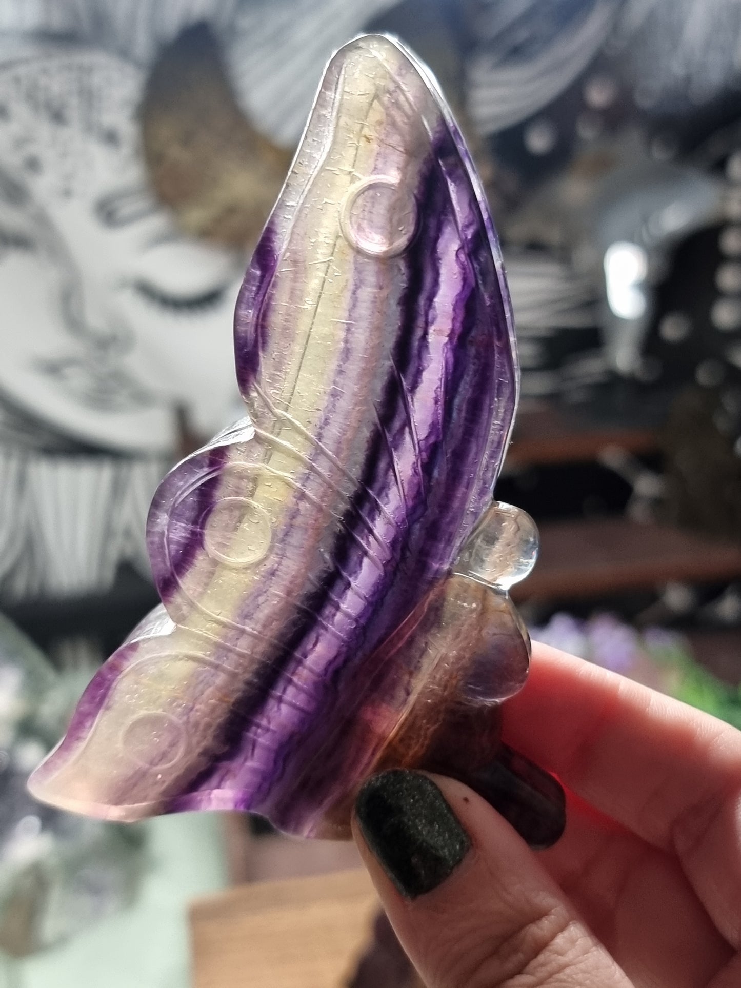 Fluorite fairy carvings