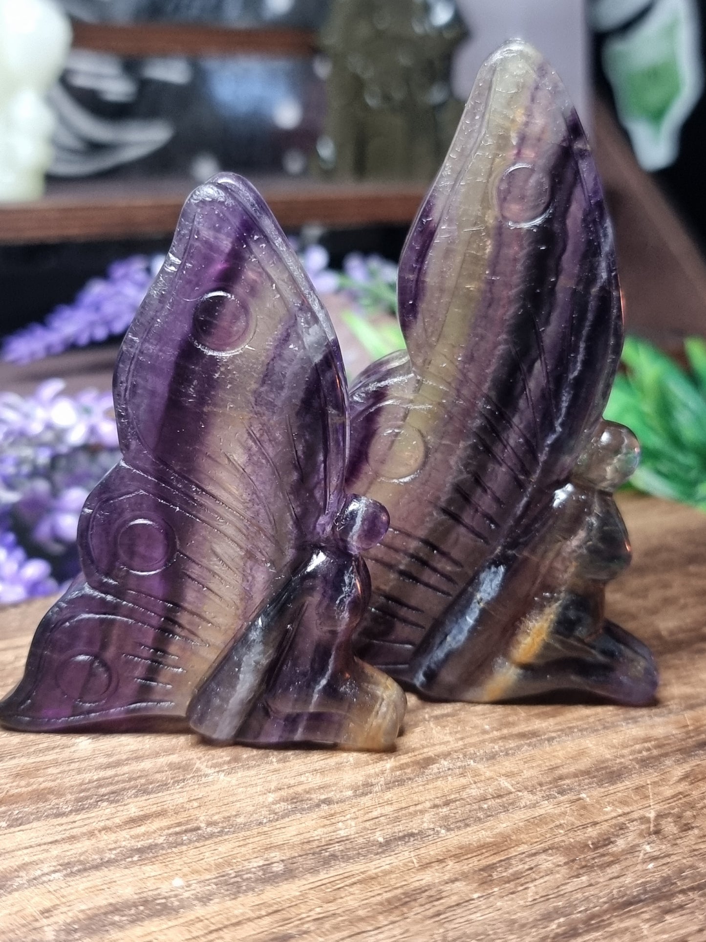 Fluorite fairy carvings