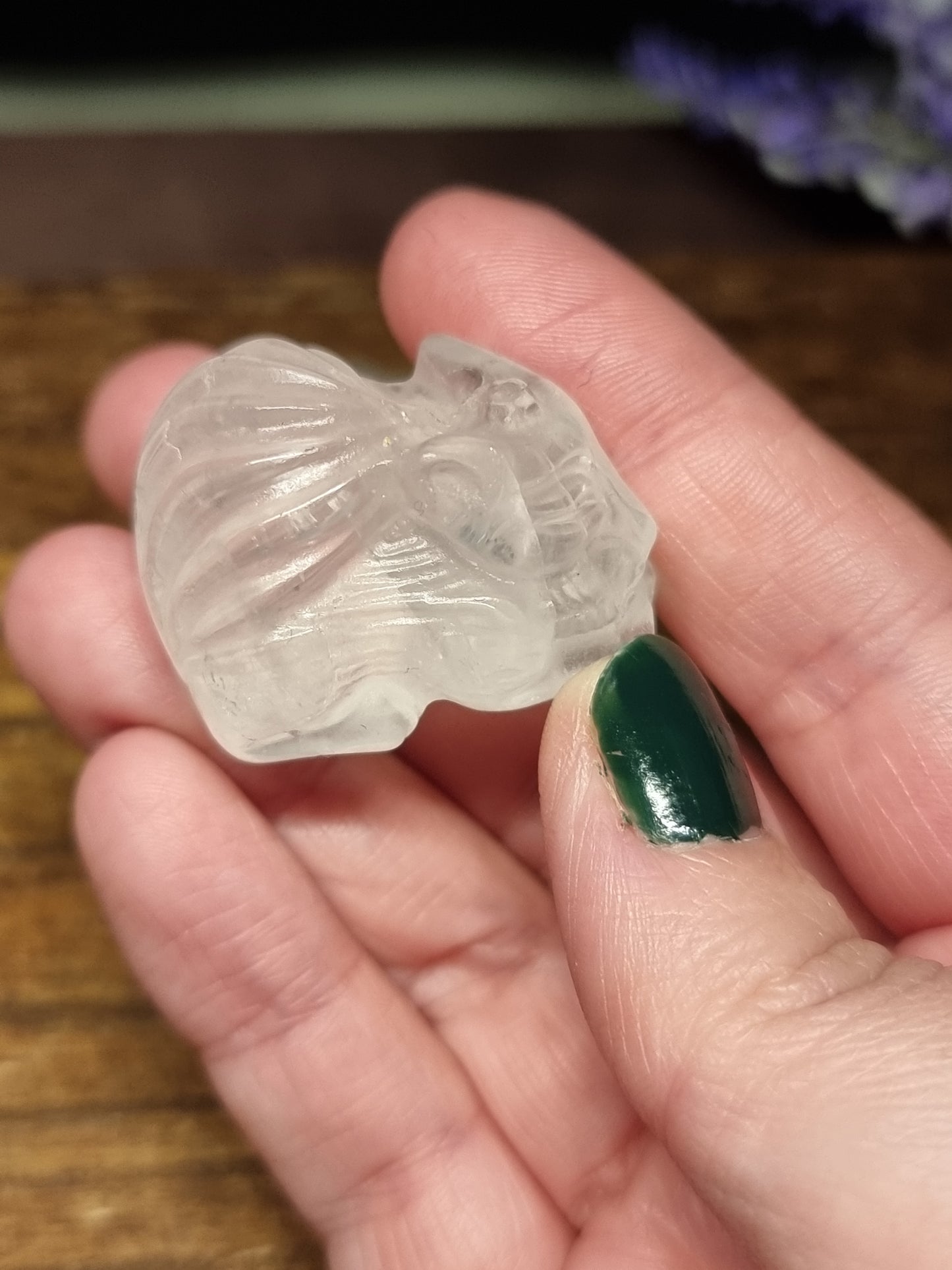Clear quartz 9 tail fox carvings