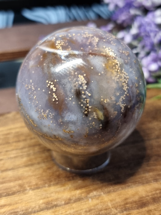Starry sky agate sphere