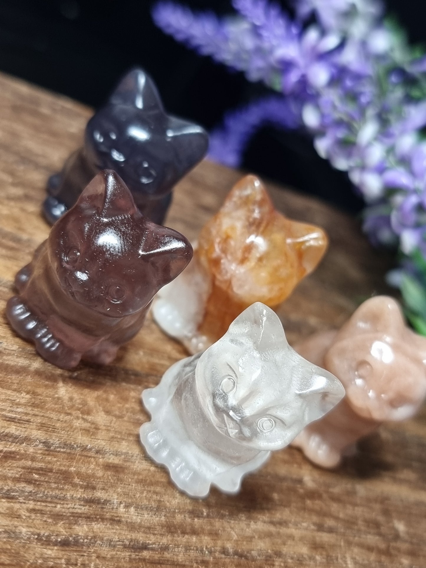 Sitting cat carvings
