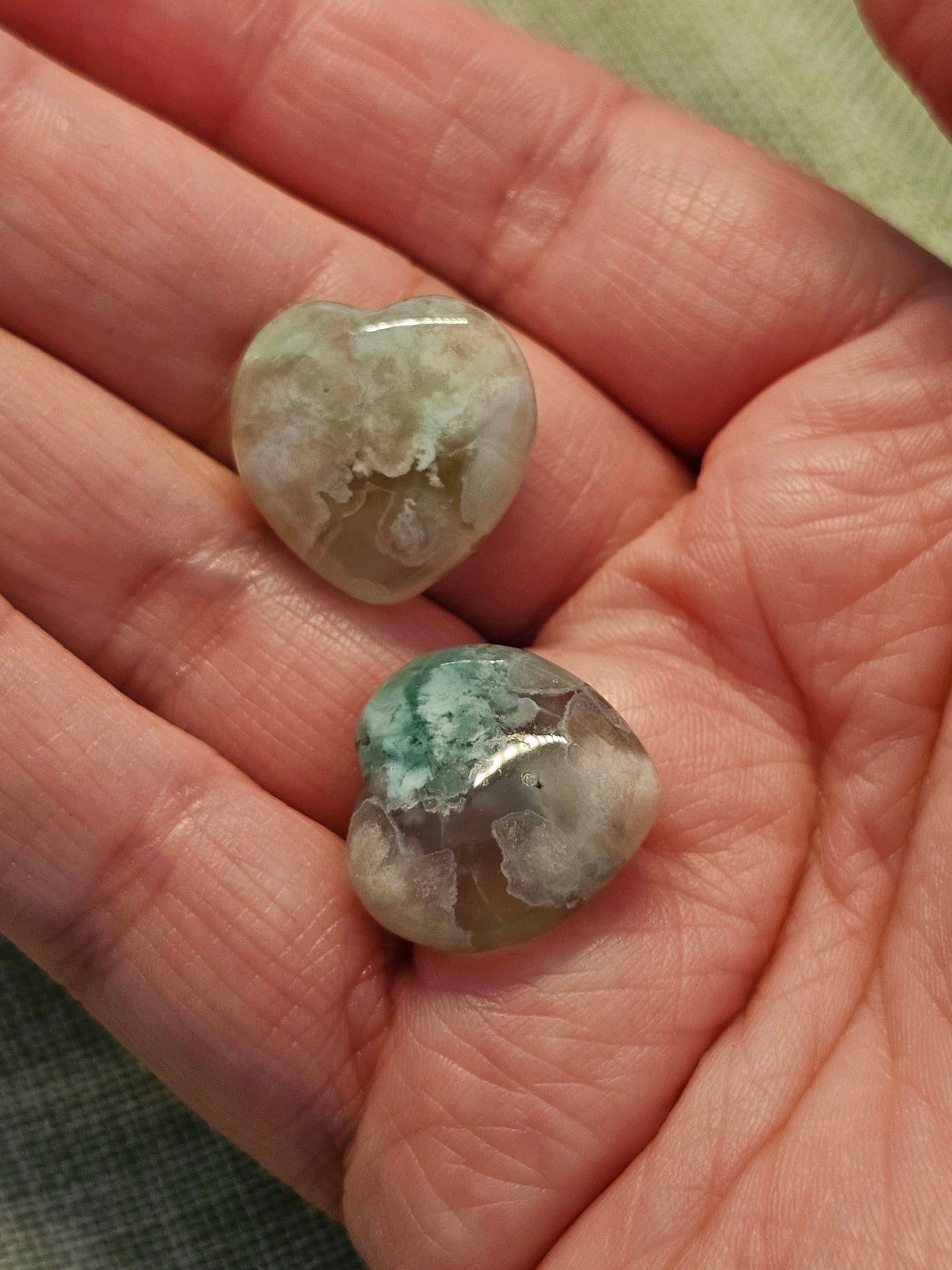 Mini flower agate hearts