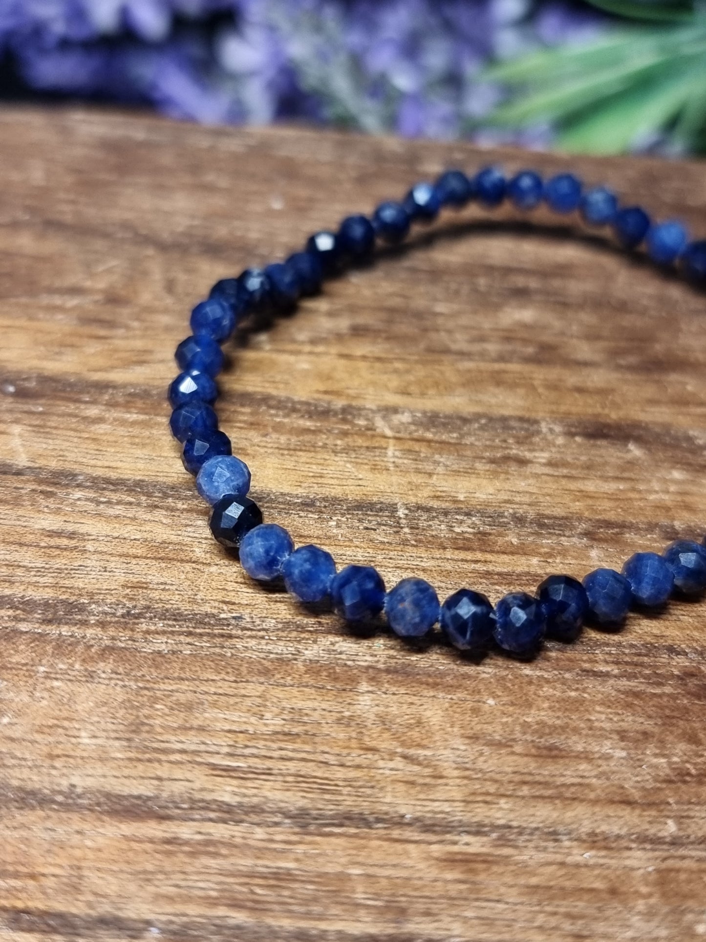 4mm faceted sodalite bracelet