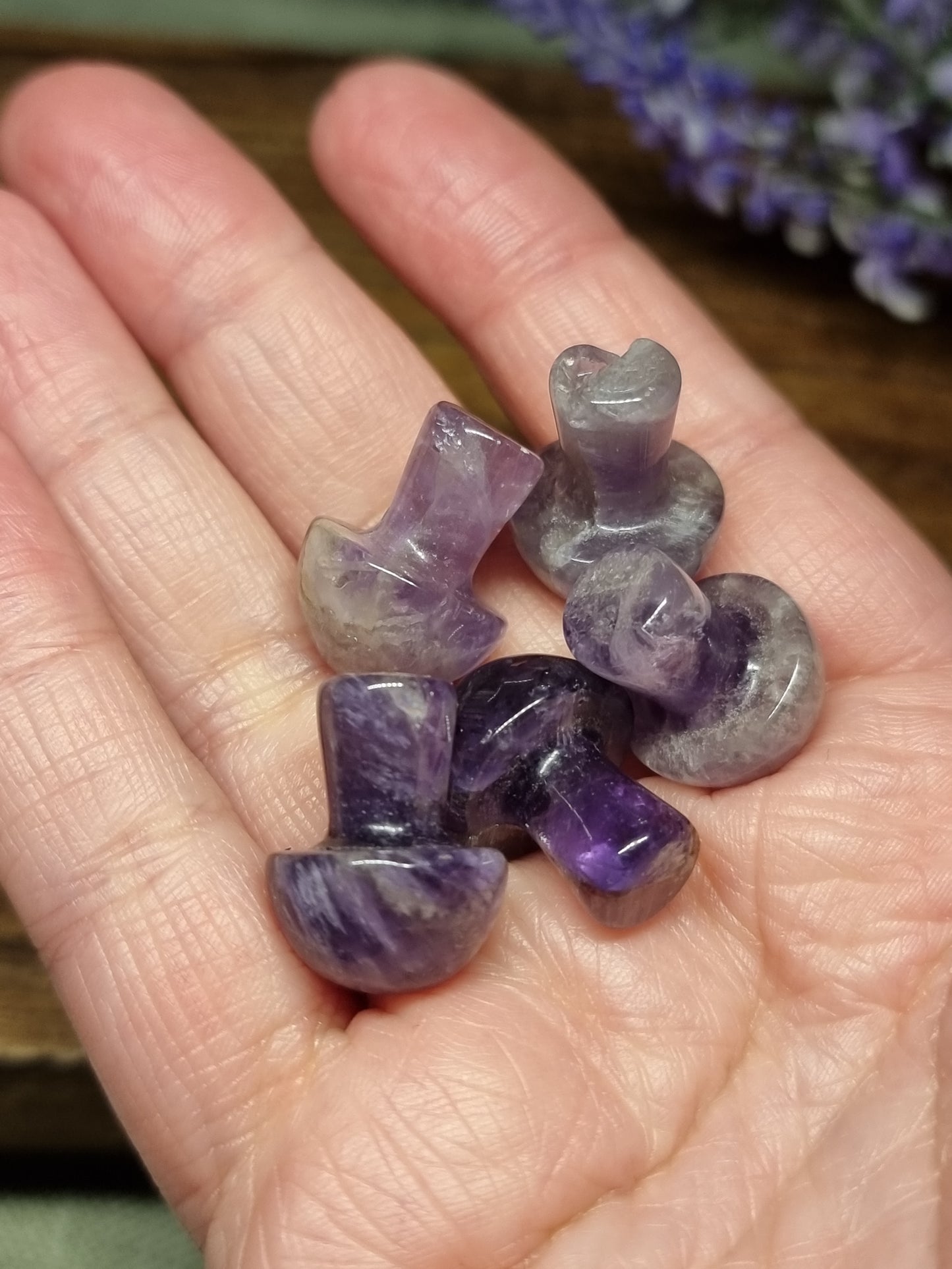 Amethyst mini mushrooms