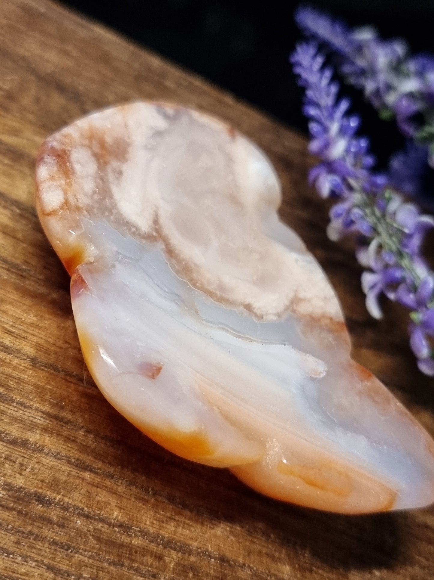 Carnelian flower agate dish A