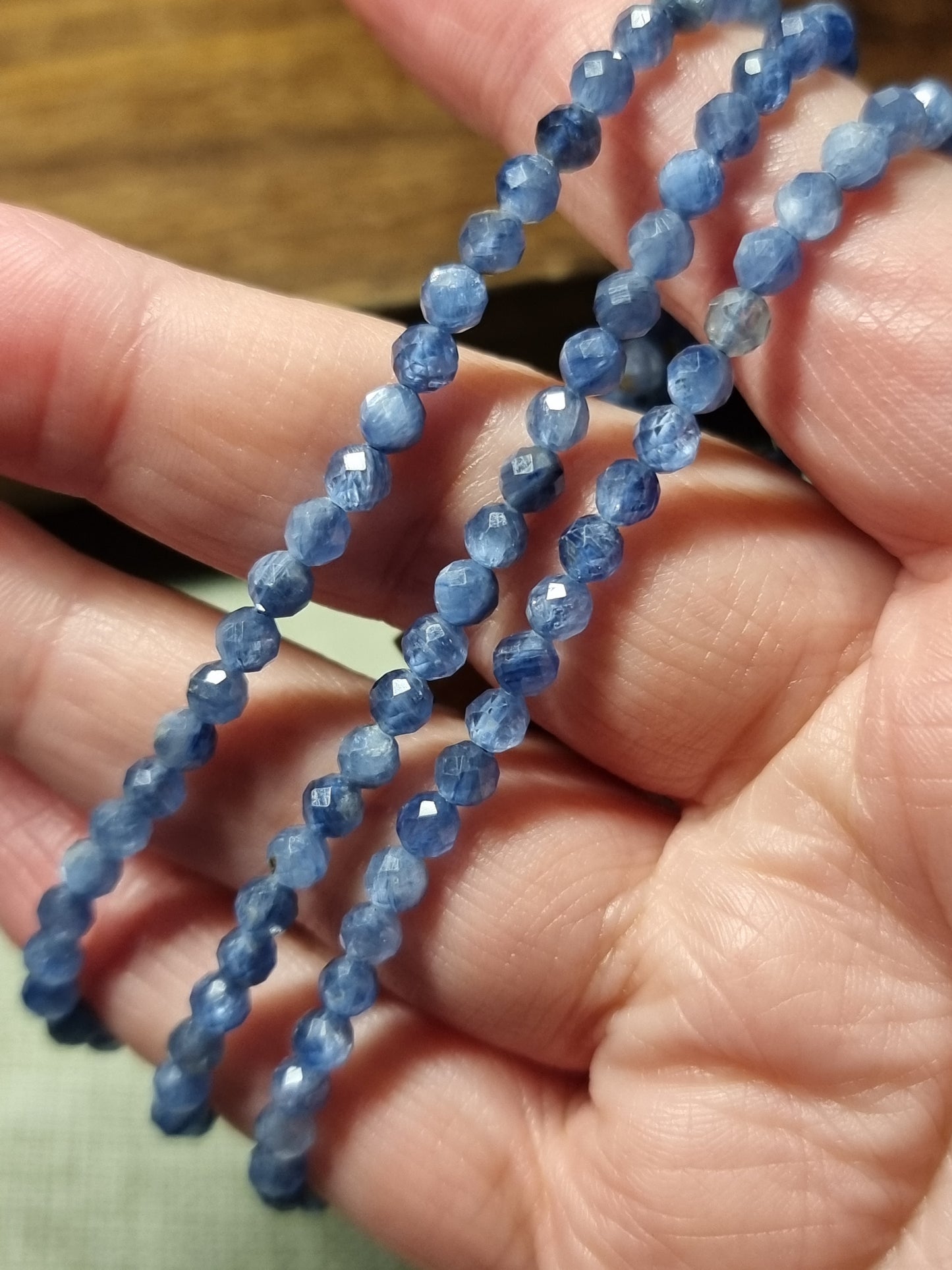 Kyanite 4mm faceted bracelets