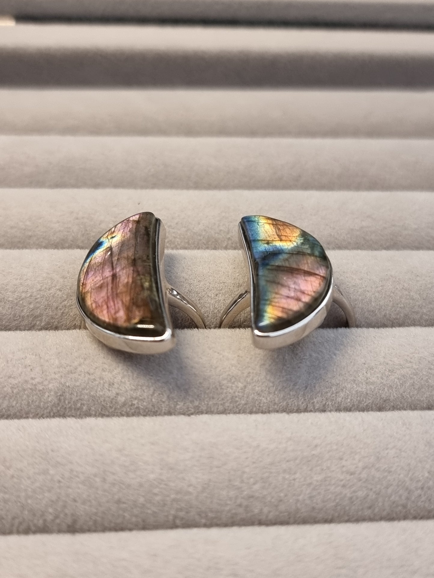 Labradorite moon s925 adjustable rings