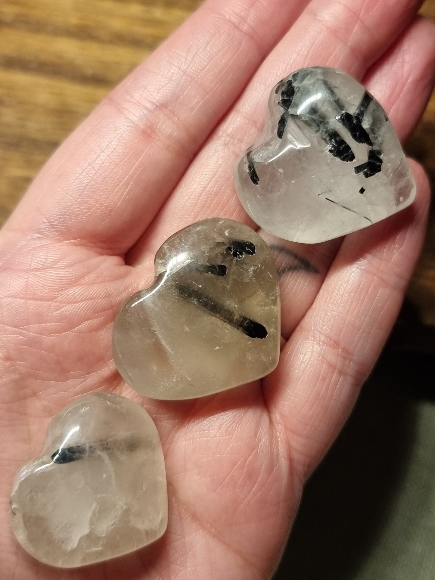 Tourmaline quartz small hearts