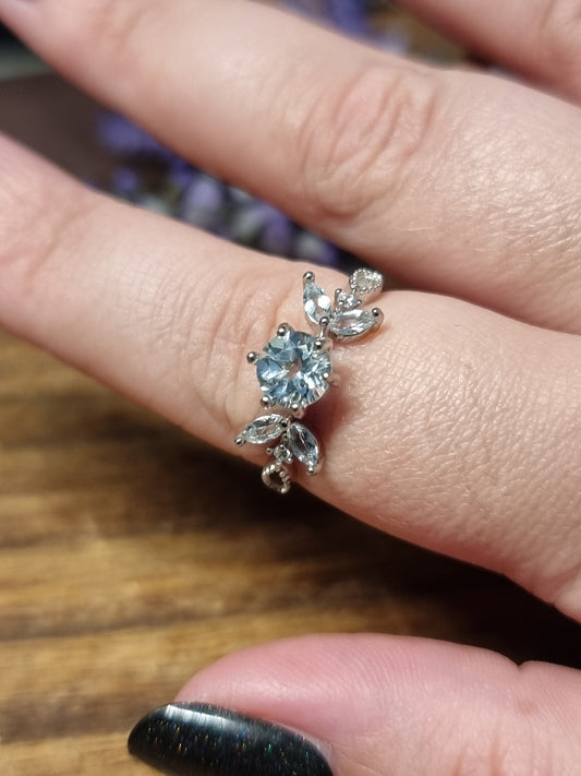 Natural aquamarine s925 ring