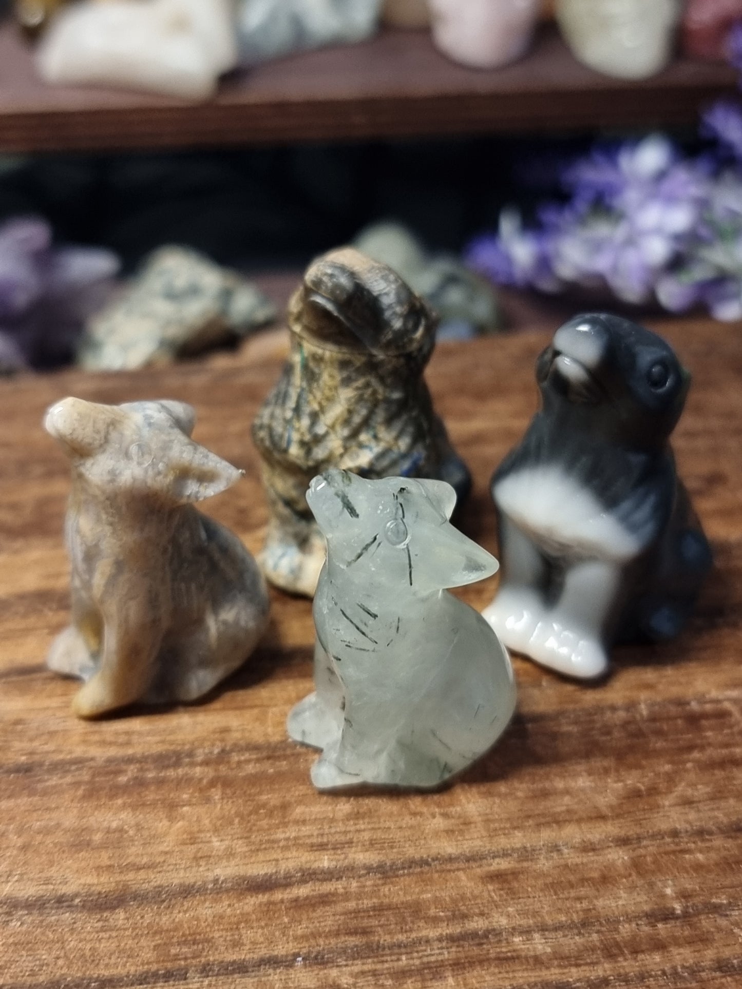 Wolf carvings