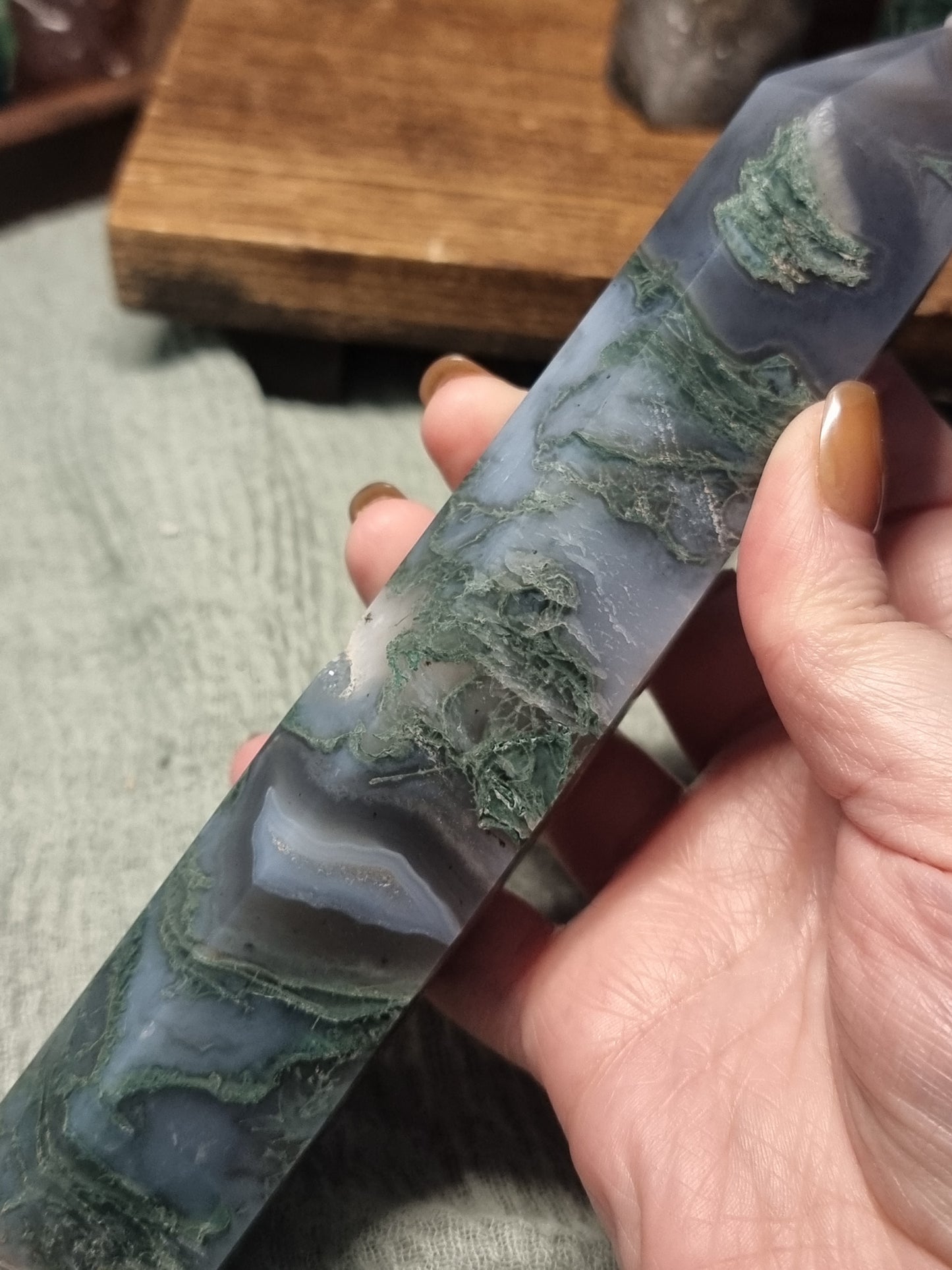Moss agate towers