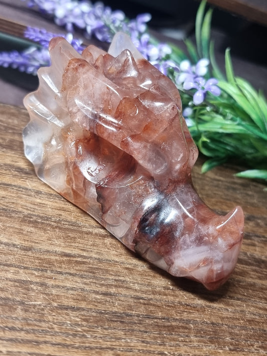 Fire quartz dragon head