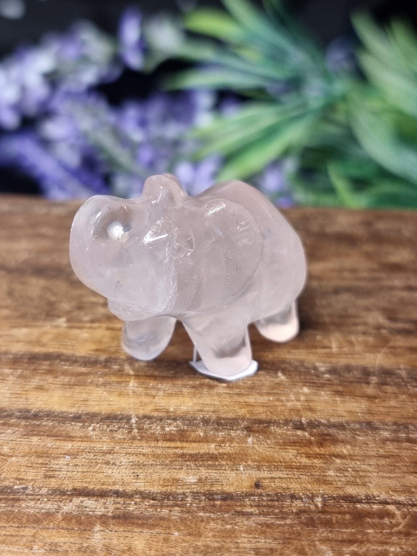 Rose quartz elephant