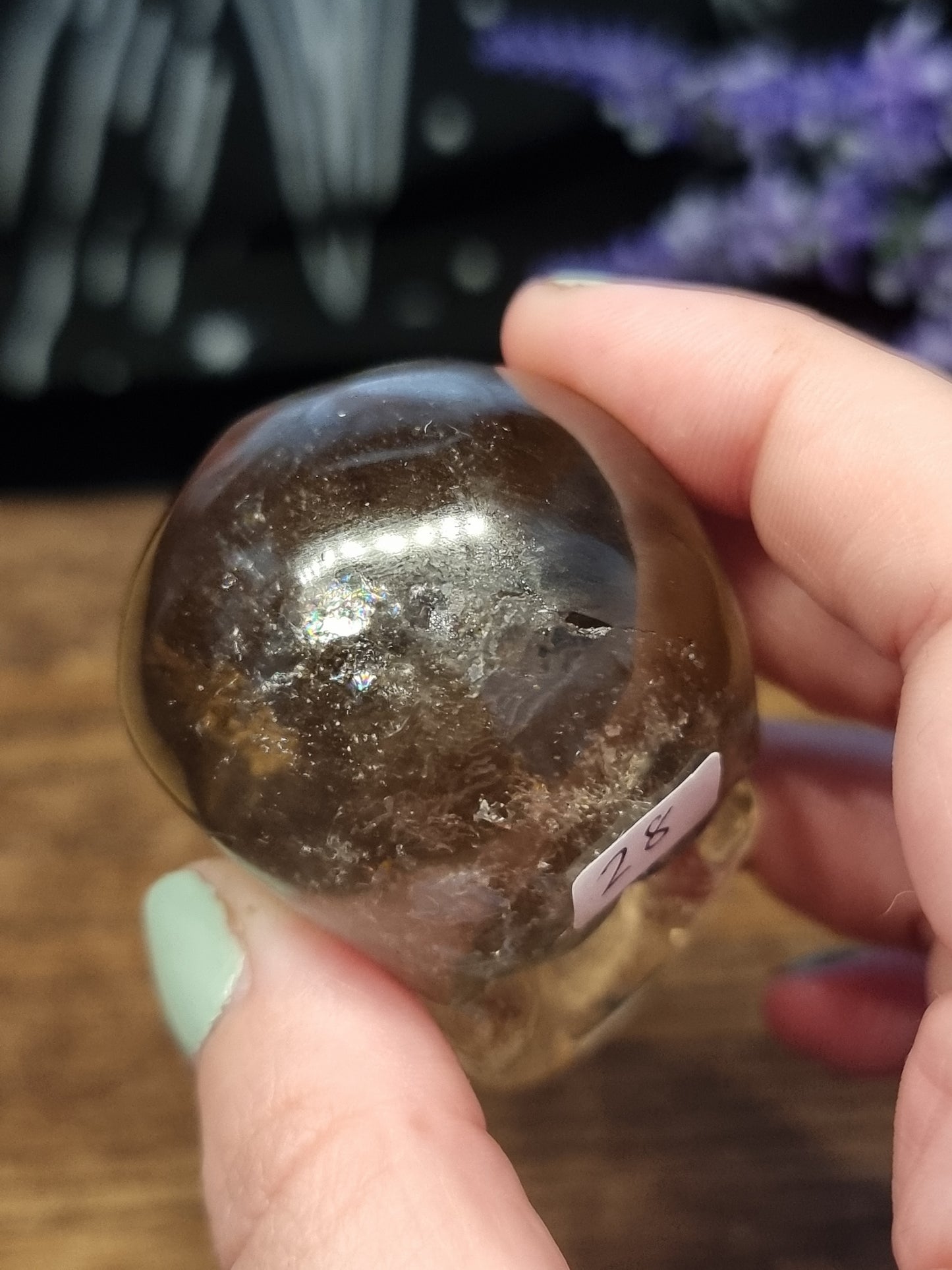 Smokey quartz skull
