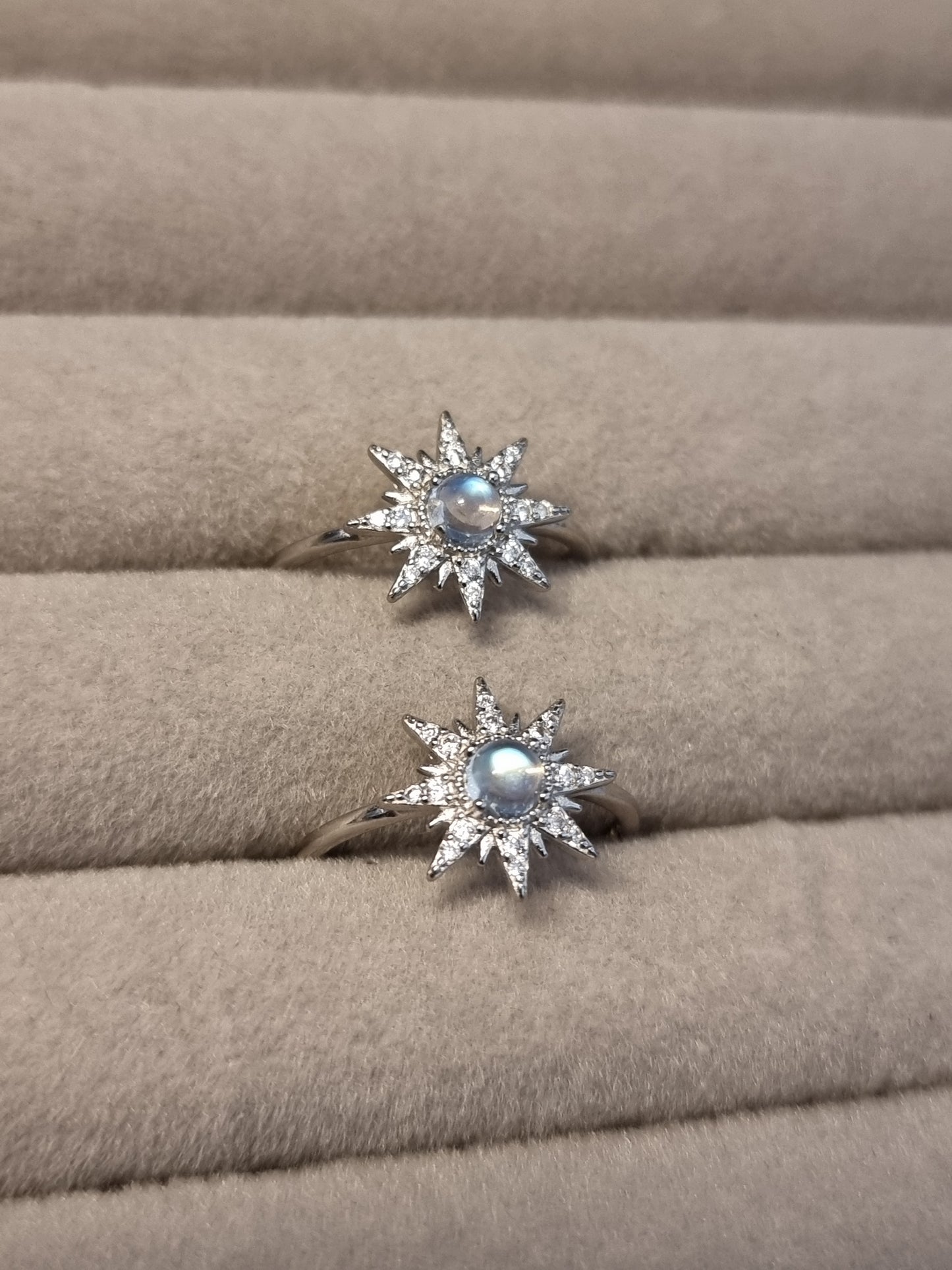 Moonstone s925 adjustable rings