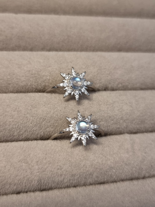 Moonstone s925 adjustable rings