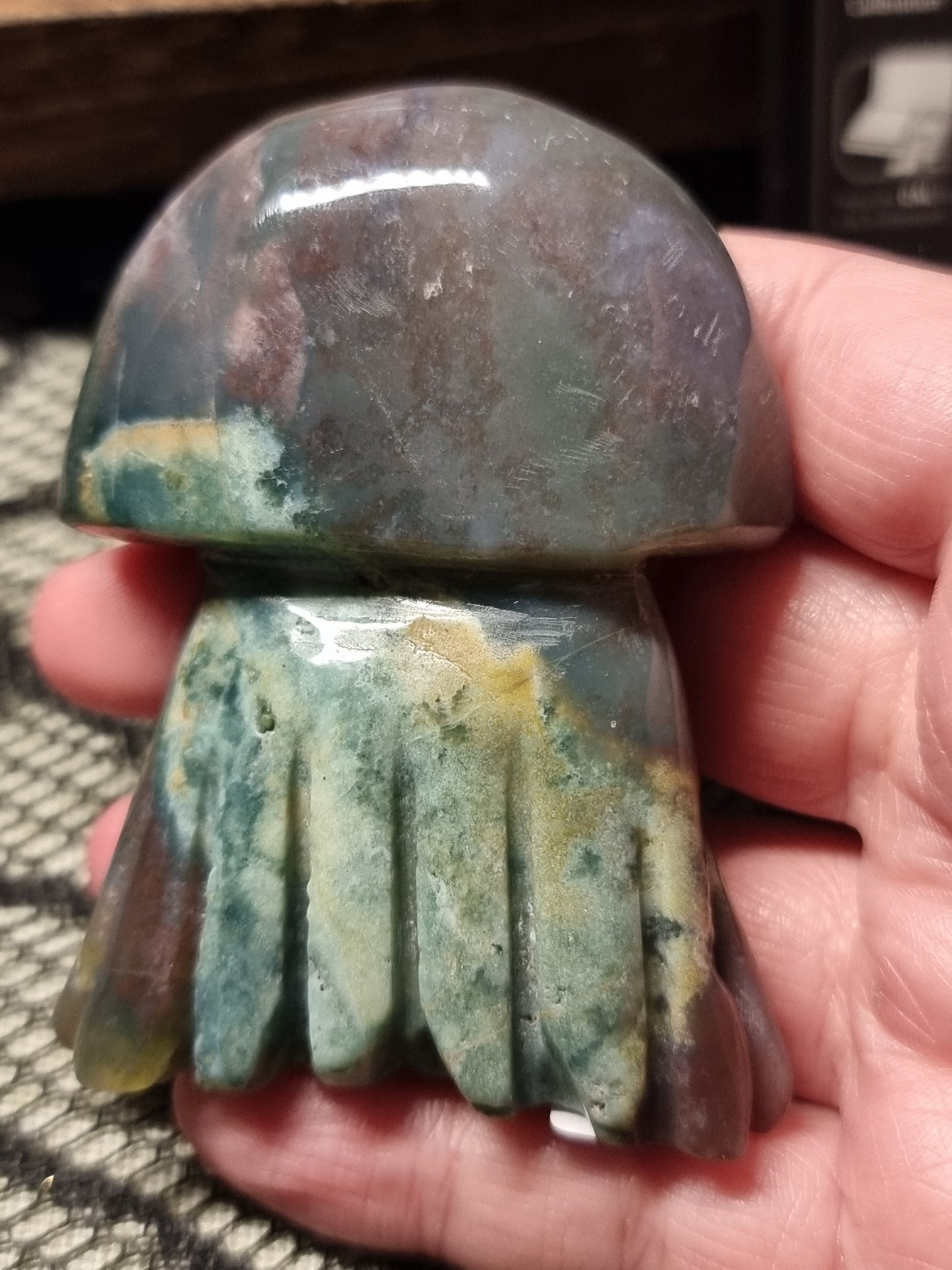 Ocean jasper Jellyfish carvings