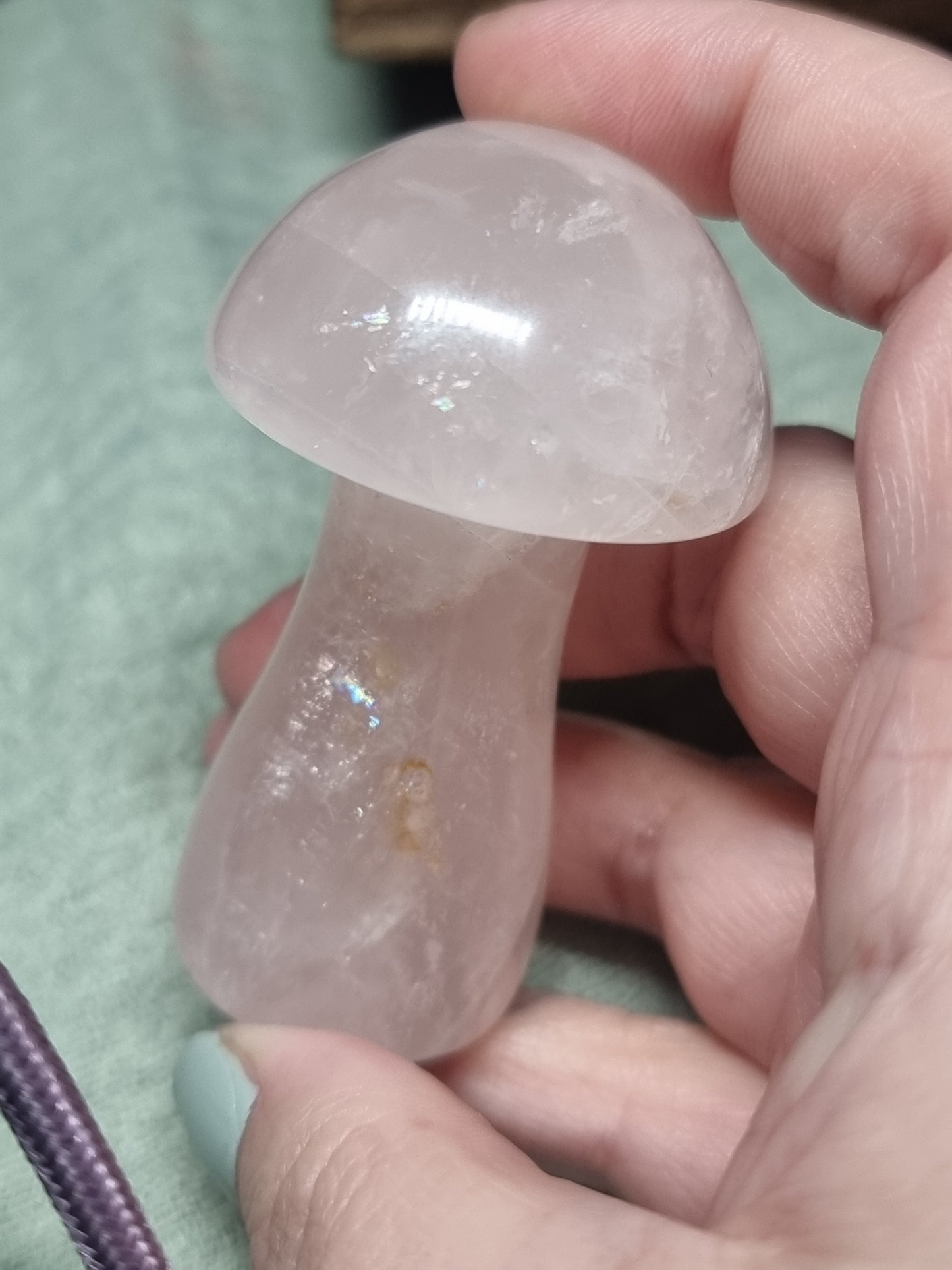 Rose quartz mushrooms