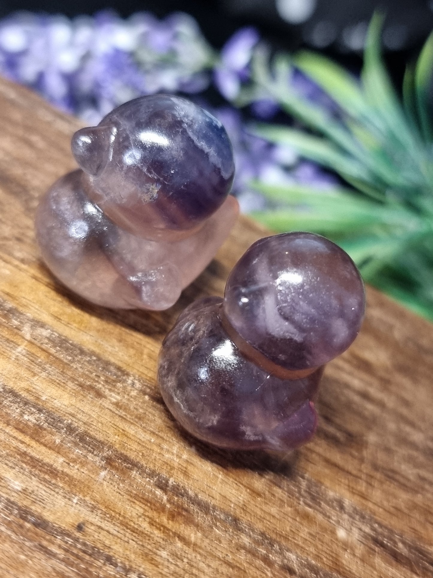 Fluorite duck carvings
