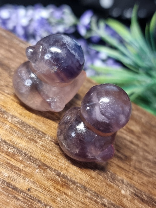 Fluorite duck carvings
