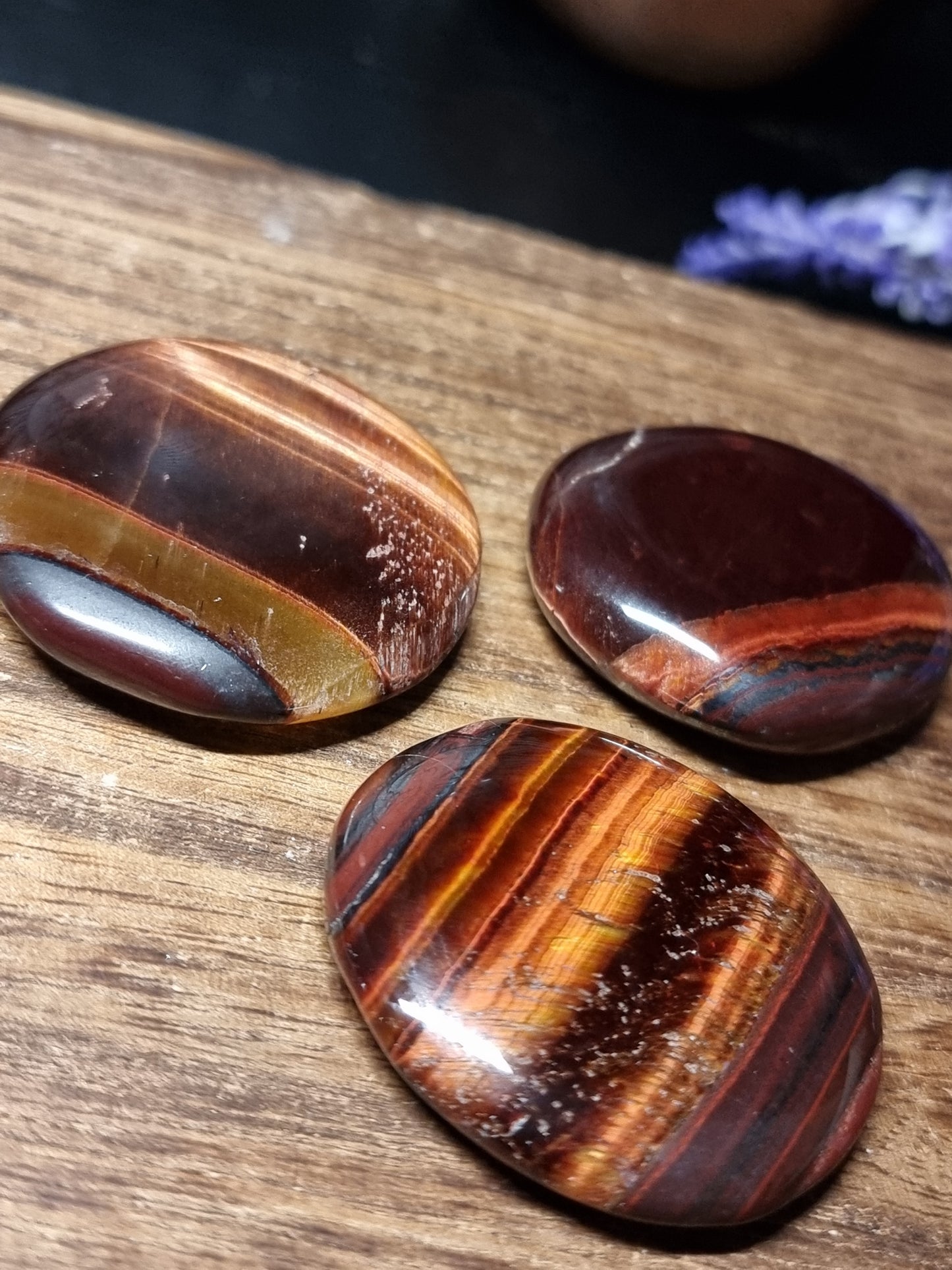 Red tigers eye flatstones