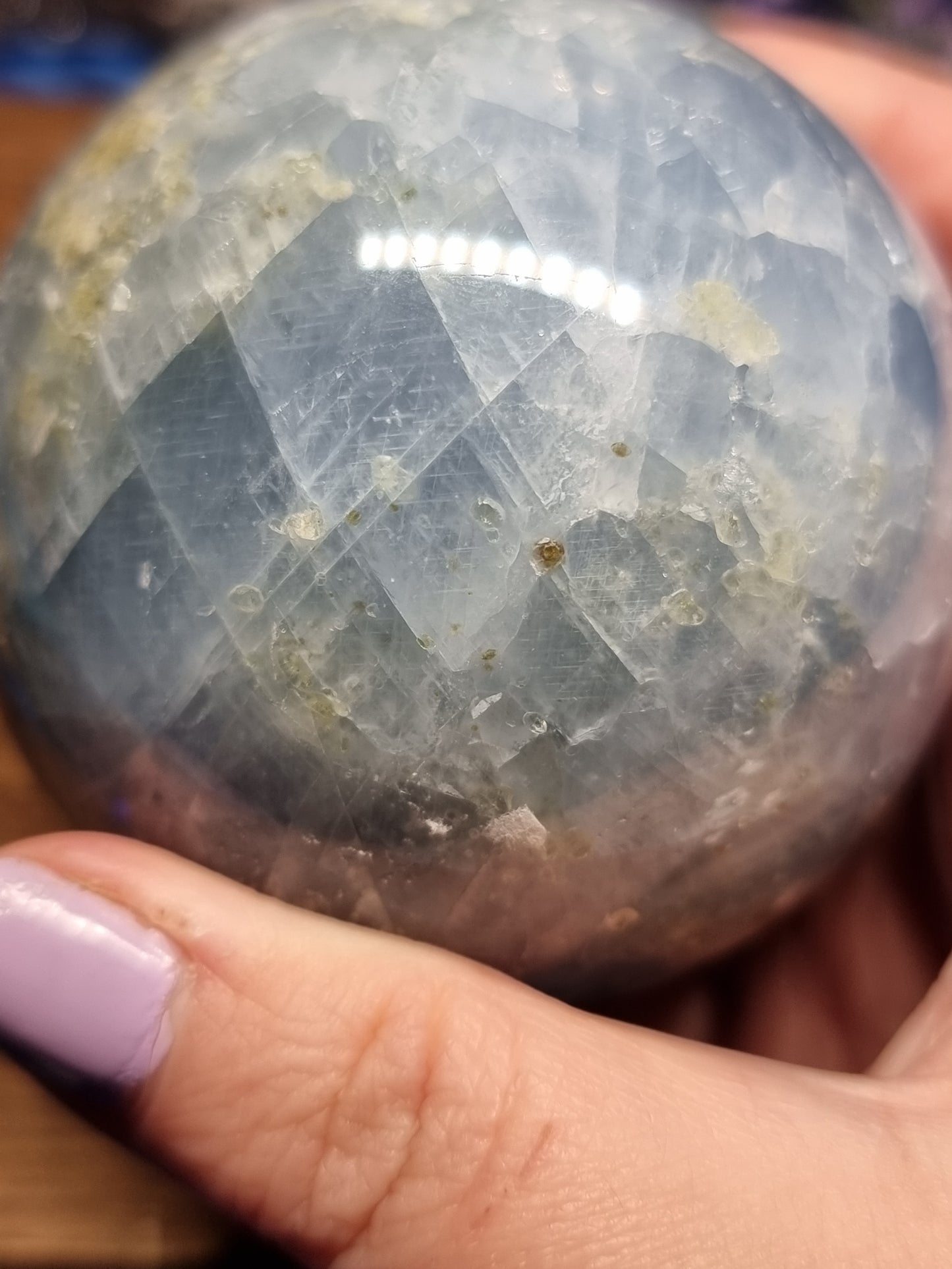 Blue calcite sphere
