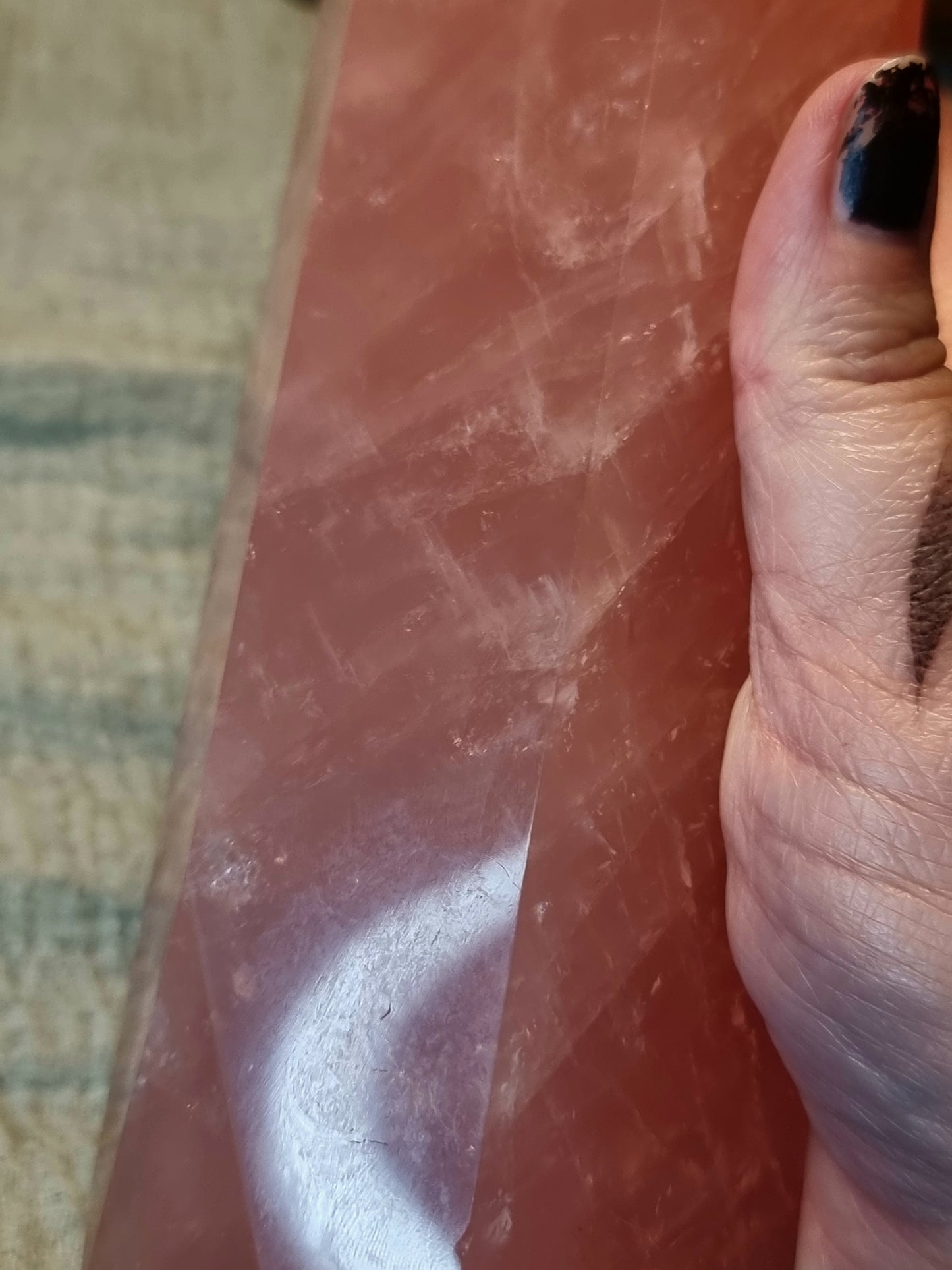 Statement Rose quartz tower