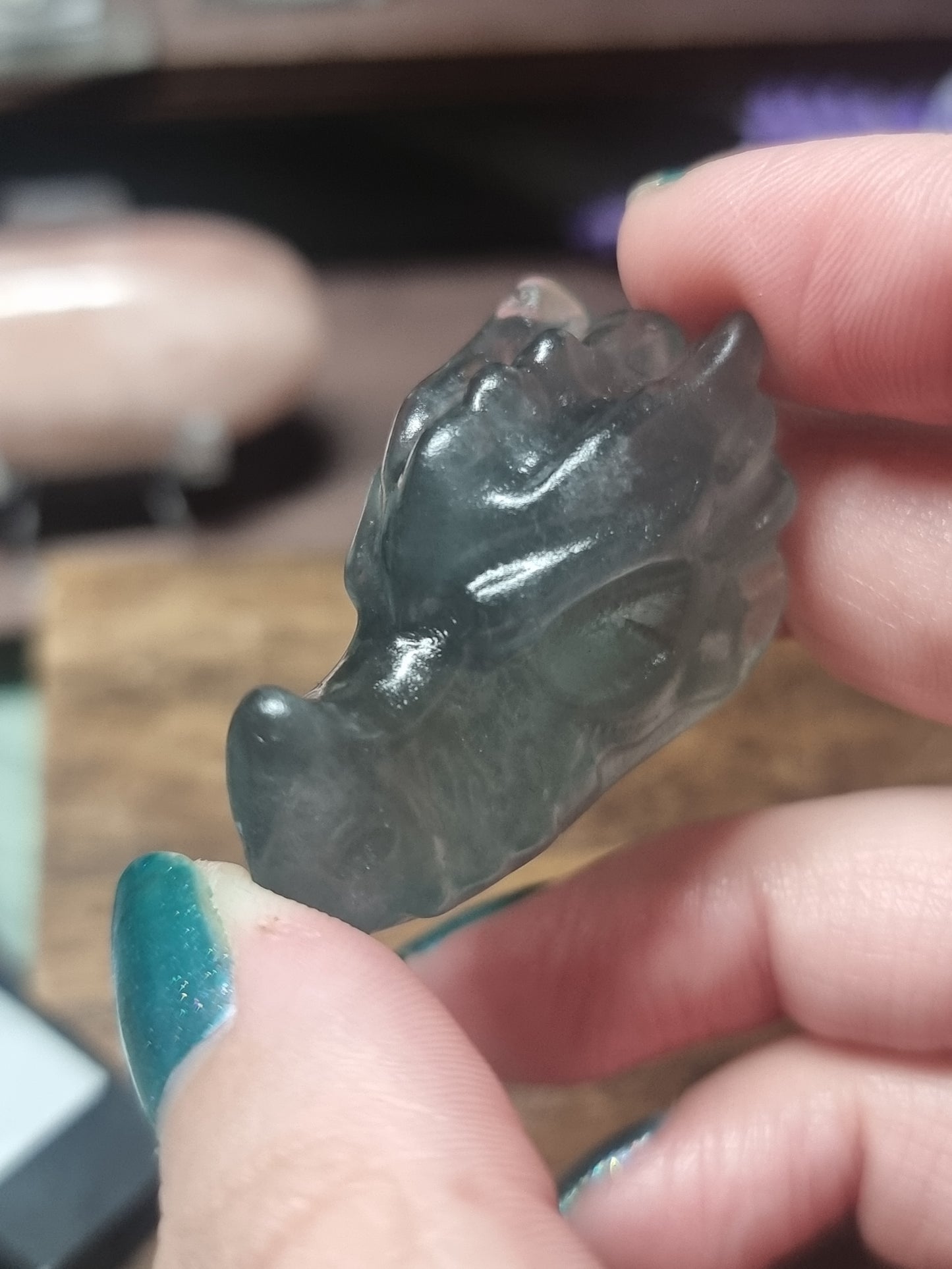 Green fluorite dragon head