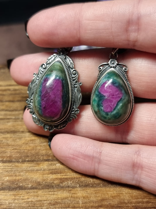 Ruby fuchsite s925 pendants