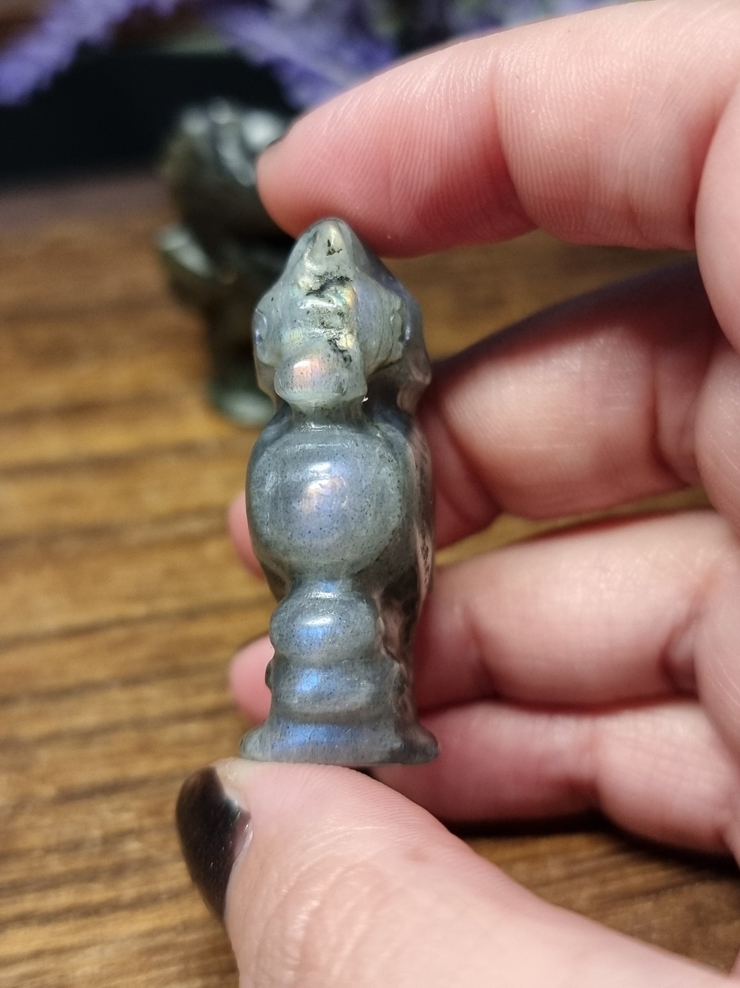 Labradorite seahorse carvings