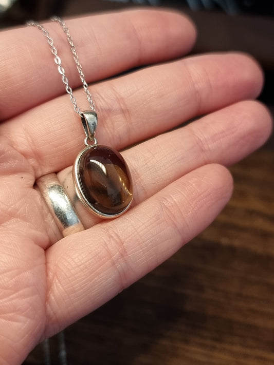 Smokey quartz necklace - s925