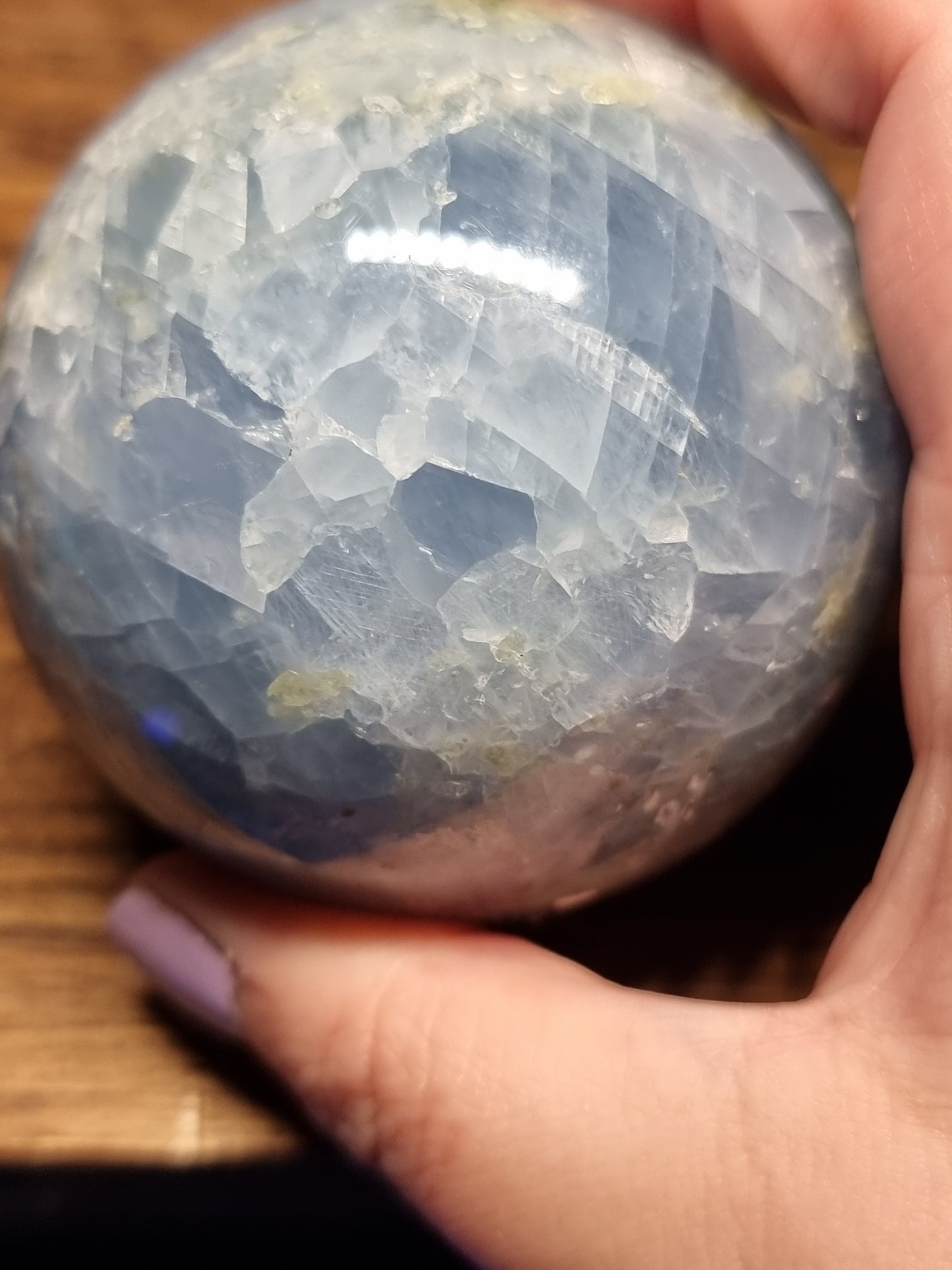 Blue calcite sphere