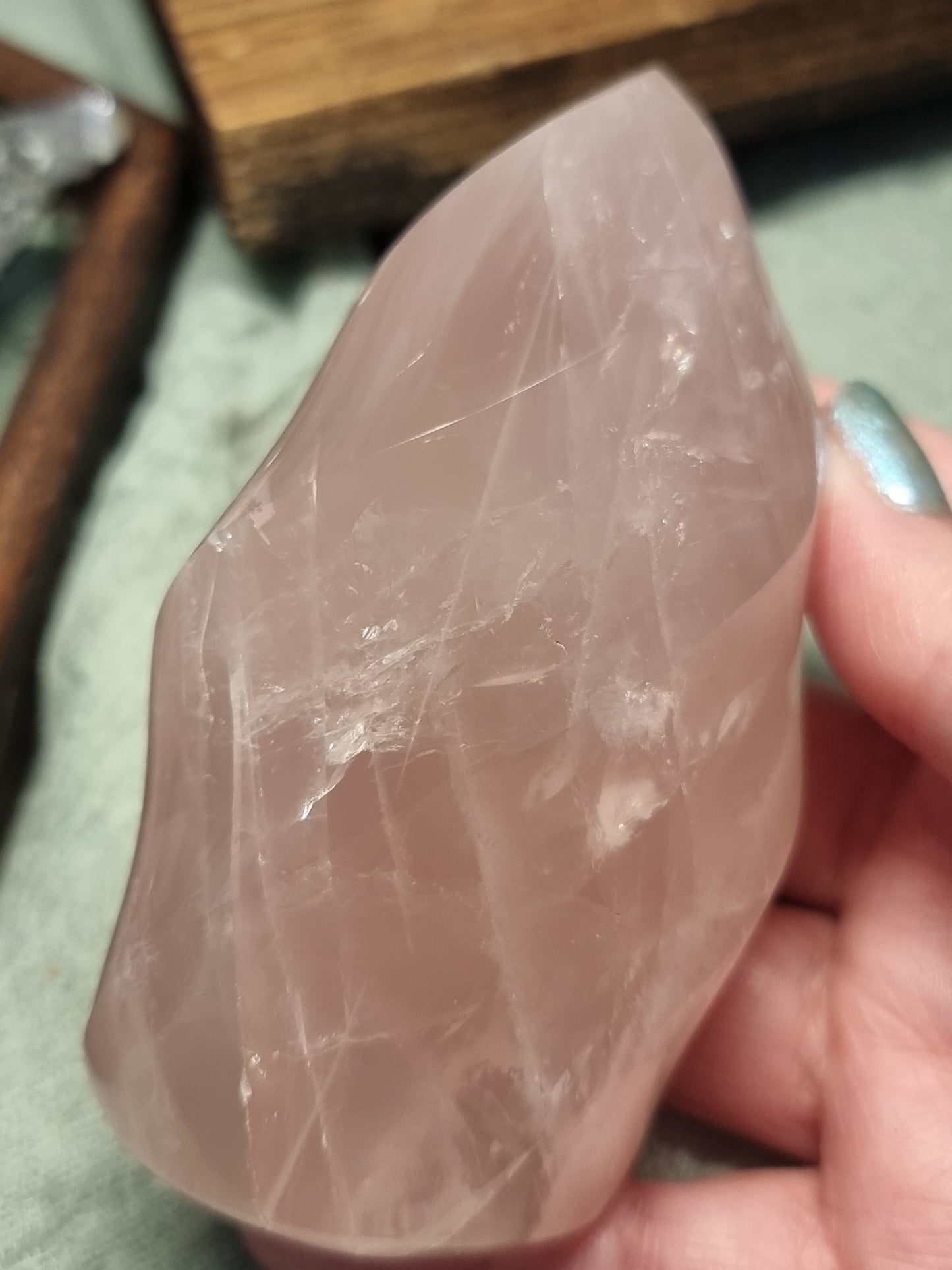 Rose quartz flames