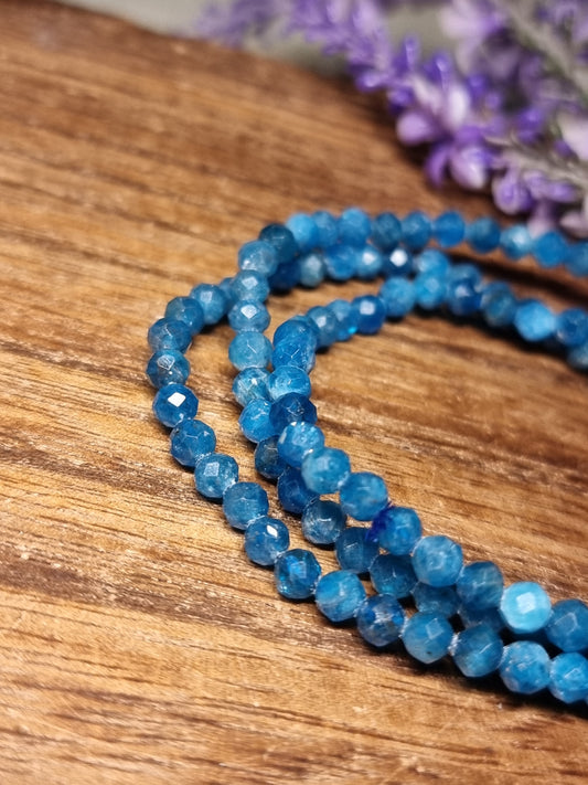 Blue apatite 4mm faceted bracelets