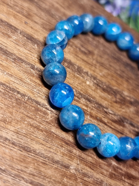 8mm blue apatite bracelet
