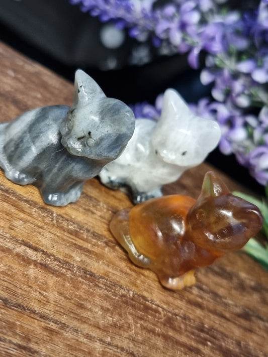 Sitting cat carvings