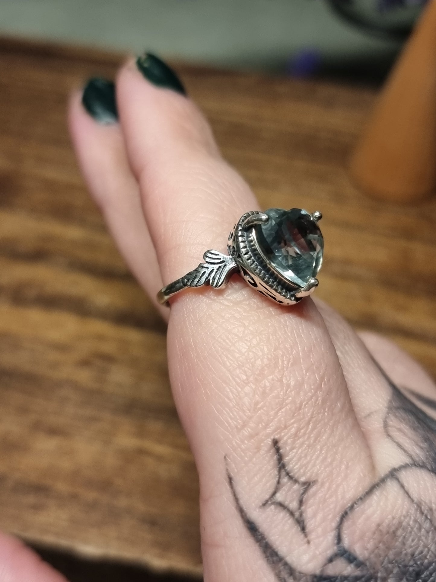 Fluorite S925 adjustable ring