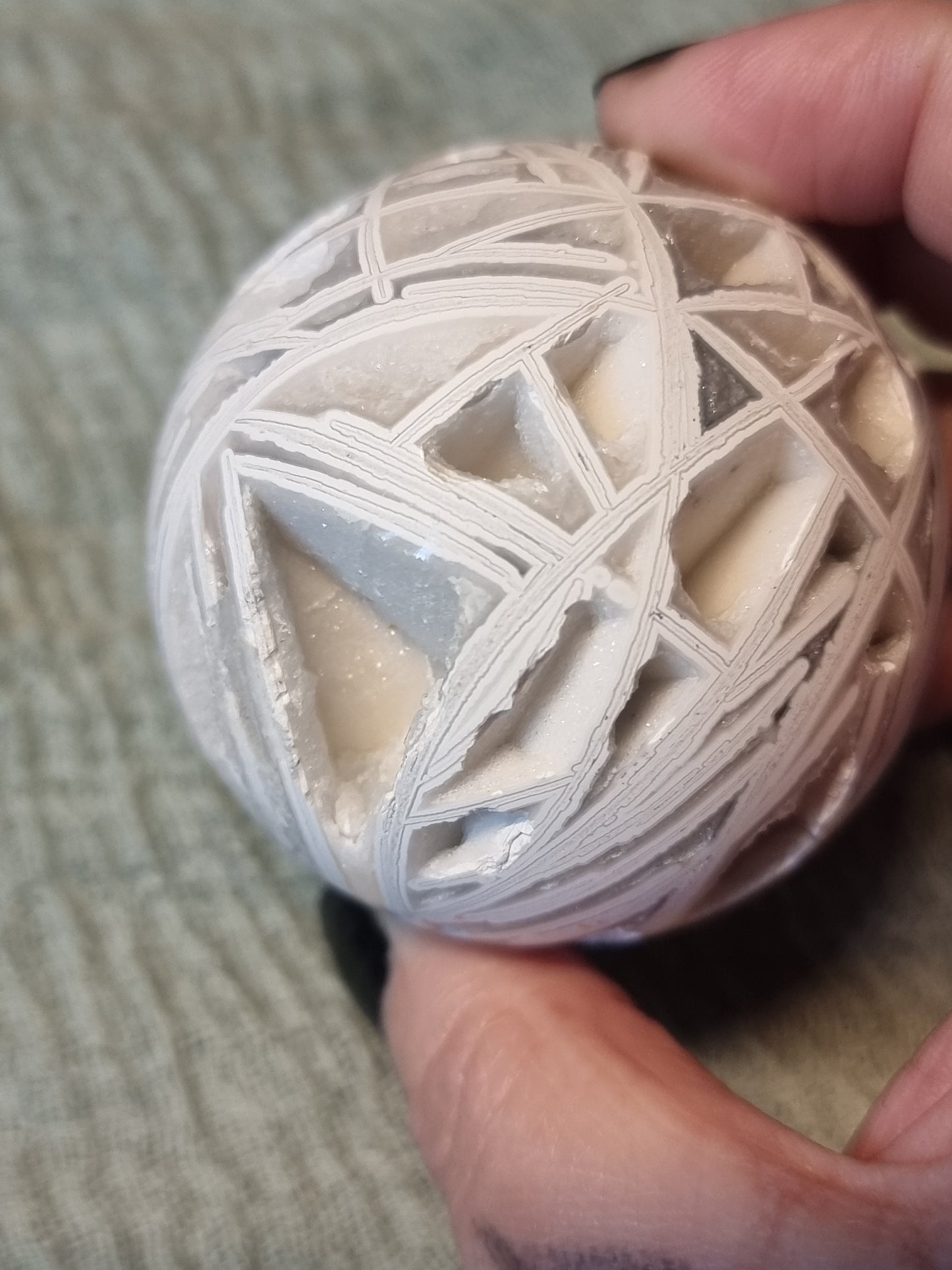 White Mexican agate spheres