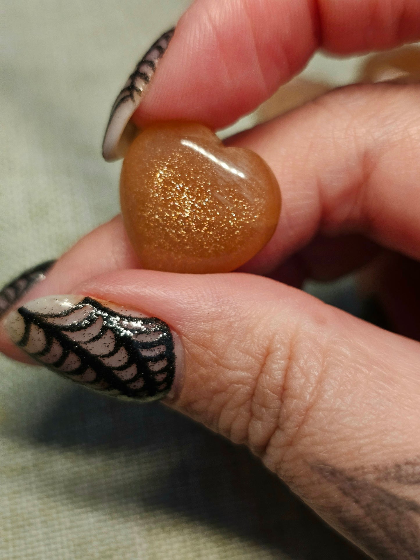 Mini Peach sunstone hearts