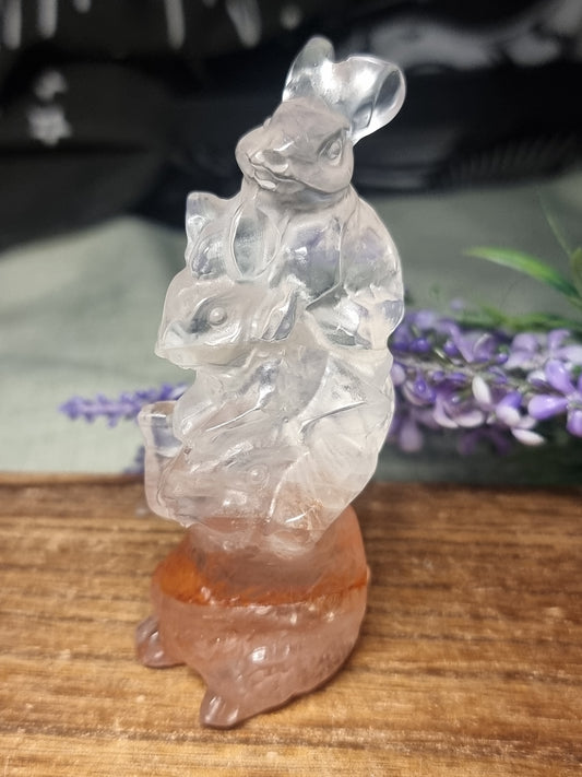 Fire quartz rabbit trio